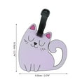 thumbnail image 2 of Unique Bargains 1 Pc Squinting Cat Luggage Tag for Travelling Light Purple, 2 of 5