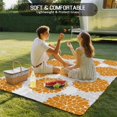thumbnail image 4 of Orange Dahlia Outdoor Rug 3x5 Ft - Reversible Patio Rug Outdoor Camping Rugs, Farmhouse Abstract Gray Floral Flowers Washable Indoor Outdoor Area Rugs, Non-Slip Outdoor Carpet Runner for Deck/Porch, 4 of 8