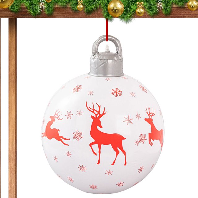 Gran Decorada Al Aire Libre 40 Cm PVC Inflable Christmas Ball Ornaments Navideños (b)
