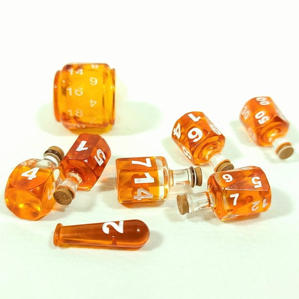 Coloured 7 Potion Dice Set ,D4 Dice Set Potion Tokens Dice RPG Accessories Polyhedral Dice Set Role Playing Dice For RPG Player Party Favors Gifts