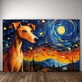 thumbnail image 2 of Italian Greyhound Canvas Wall Art with Starry Night Van Gogh Painting Pictures Modern Abstract Landscape Artwork for Living Room Bedroom Dinning Décor, 2 of 4