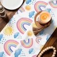 thumbnail image 3 of Cute Rainbow Sun Table Runner 72 Inches, Rainy Simple Drawing Bed Runner Dresser Scarves Tabletop for Indoor Outdoor Parties/Ceremony/Banquet, 18" x 72", 3 of 9