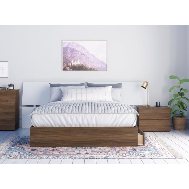 Nexera Ensemble de Chambre 3 Pcs avec Cadre de Lit, Brun, Grand Lit