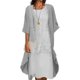 thumbnail image 3 of Vestido midi floral fluido con chaqueta, conjunto de 2 piezas, manga 3/4, vestido de gasa para invitados de boda, cóctel de verano Plus, 3 of 5