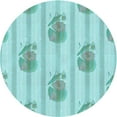 thumbnail image 1 of Ahgly Company Tapis Rond Lavable en Machine Intérieur Transitionnel Bleu, 3 Pieds Rond, 1 of 7