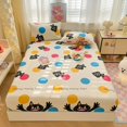 1 pc 100Cotton Bed Sheet Cartoon Fish Printed Fitted Sheet with