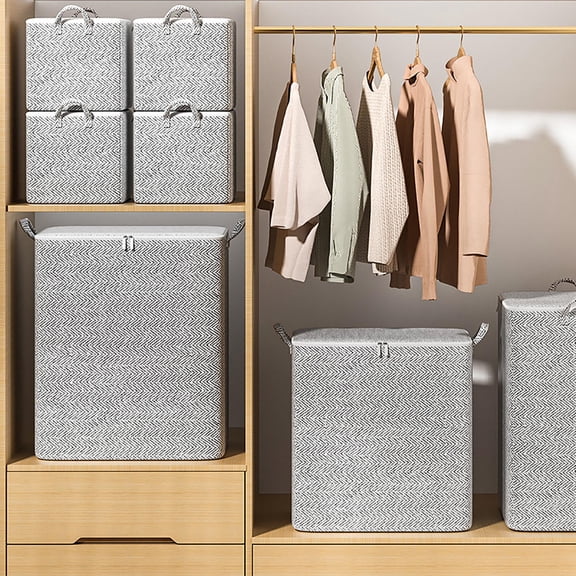 FYHALE Closet Storage Organizers, Quilt Clothes Organizer, Large Capacity Blanket Storage Bags for Clothes with Reinforced Handle