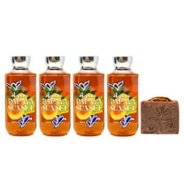 Bath & Body Works Agave Papaya 4 Piece Shower Gel Value Pack with a Marbela Orange Ginger Bar Soap - Full Size