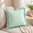 thumbnail image 2 of Leodye 1PCS Plaid Throw Pillow Cover, Checkered Cushion Case with Fringe for Sofa, Couch and Bed Home Interior Decoration -17.7*17.7IN, 2 of 7