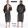 thumbnail image 3 of Men's Soft Plush Fleece Classic or Hooded Robe with Front Pockets, 3 of 6