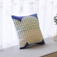 thumbnail image 2 of 16" Handwoven Cotton Throw Pillow Cover with Ribbed Line Dots and Wave Border, 2 of 7