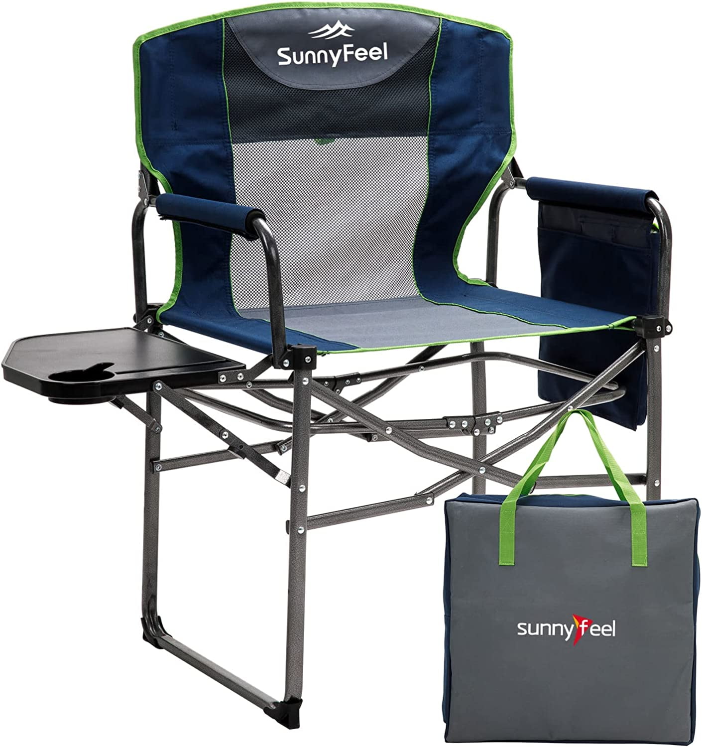 Camping Directors Chair, Heavy Duty,Oversized Portable Folding Chair with  Side Table, Pocket for Beach, Fishing,Trip,Picnic,Lawn,Concert Outdoor  Foldable Camp Chairs 