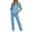 Blue, variant on Women 2 Piece Outfits Long Sleeve Long Pants Full Zip Up Loose Fit Hooded Coat,Comfort Sweatsuits for Women, Pajama Set for Women,Size:3XL