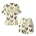thumbnail image 5 of Picia Chicken Cartoon Pajamas Sets for Women Soft Short-Sleeved Pjs with Lounge Shorts Two Piece Sleepwear-Large, 5 of 9