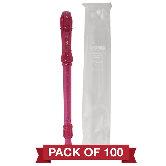 Yamaha YRS-20BP Soprano Recorder 100pk, Translucent Pink