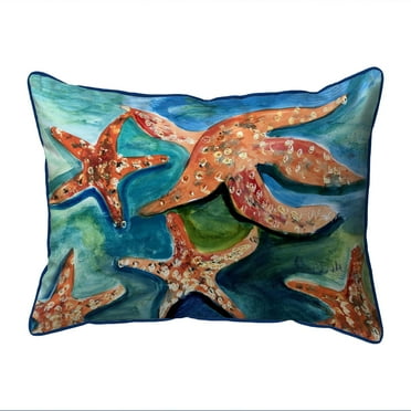 Betsy Drake HJ1194 16 x 20 in. Swimming Starfish Indoor & Outdoor Pillow, Large