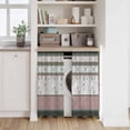 thumbnail image 6 of Grey Stripes Abstract Kitchen Curtains 45 Inch Length, Geometric Spring Flowers Country Tiers Curtains for Bathroom Bedroom Cafe, Light Filtering Small Window Treatment Drapes 2 Panels 42"Wx45"L, 6 of 8