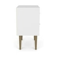 thumbnail image 6 of Manhattan Comfort Liberty Mid Century - Modern Nightstand 2.0 with 2 Full Extension Drawers in White and 3D Brown Prints, 6 of 8