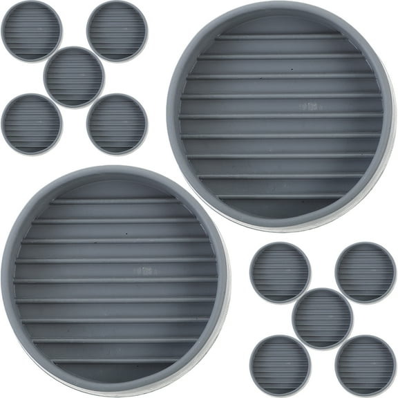 LEORX Office Chair Furniture Wheel Caster Cups Grey Rubber 12Pcs