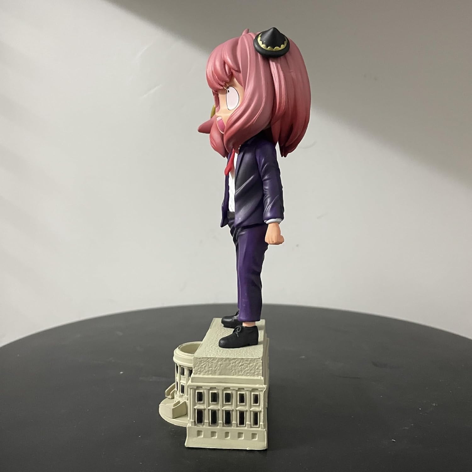 Anya Figure, Suit Anya Forger Cos President Anime Figures 18cm/7.1inch Handmade PVC Cartoon Manga Character Decoration Craft Gift