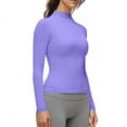thumbnail image 7 of Trgacdwlo Women's Mock Neck Tops Long Sleeve Slim Fit Turtleneck Casual Layering Basic Soft Lightweight Stretch Shirts for Women Purple M, 7 of 7