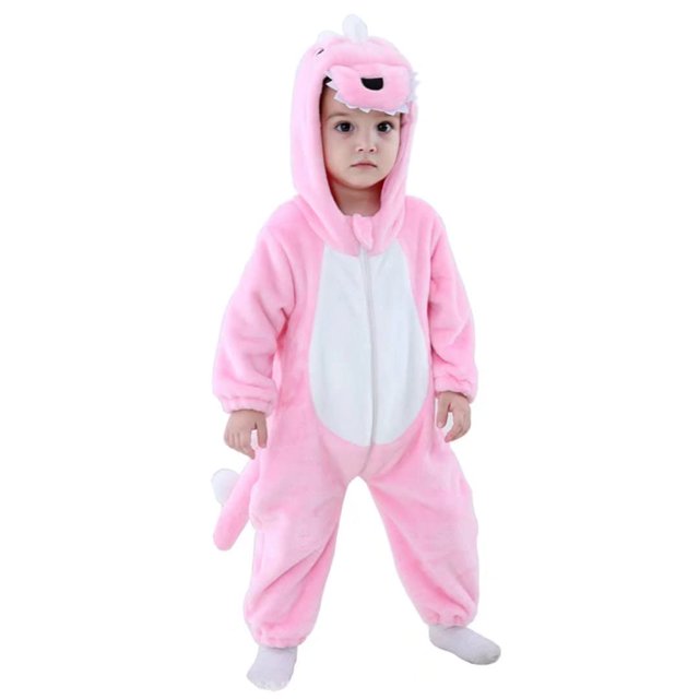 Mameluco con diseño de dinosaurio rosa Costume OLLULL, de 6 a 12 meses