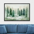 thumbnail image 2 of wall26 Framed Canvas Print Wall Art Pastel Green Pine Tree Forest Landscape Nature Wilderness Illustrations Fine Art Decorative Rustic Multicolor for Living Room, Bedroom, Office - 24"x36", 2 of 5