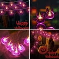 thumbnail image 4 of 2Pcs Halloween String Lights 9.8ft 20 LED Skeleton Pumpkin Ghost Bat Hanging Fairy String Lights Waterproof Battery Powered Halloween Decoration String Lamps for Window Courtyard, 4 of 11