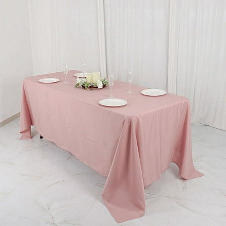 

BalsaCircle 6 Pieces 72 x 120 Dusty Rose Rectangle Polyester Tablecloths Table Cover Linens