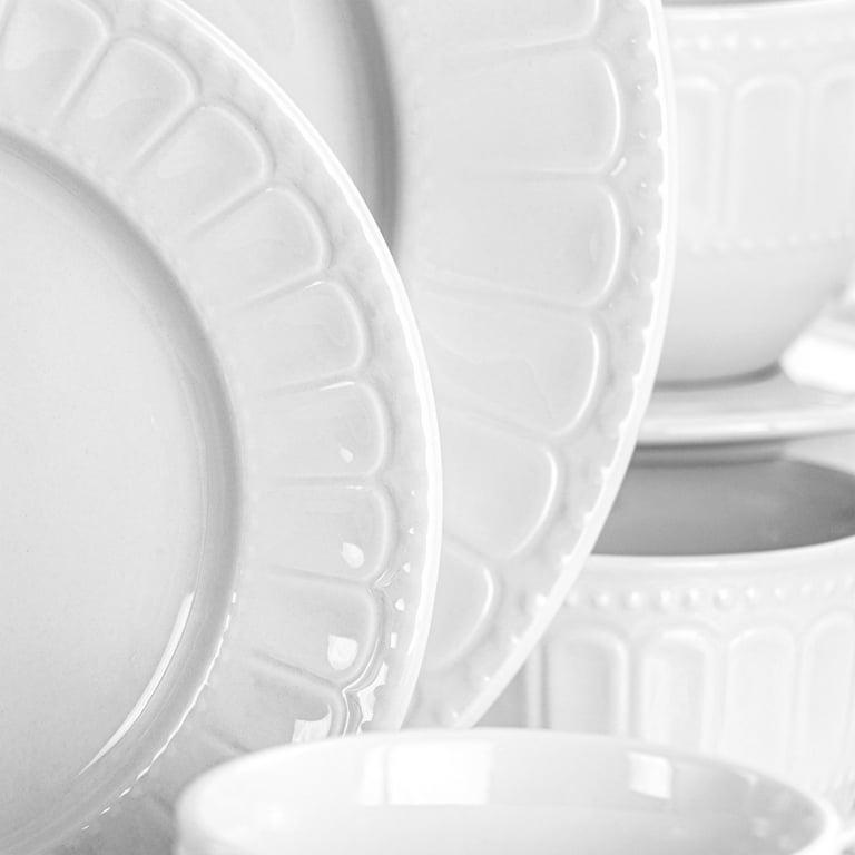 Elama 20-Piece Black Stoneware Dinnerware in the Dinnerware department at