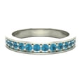thumbnail image 4 of Halfway Semi-Eternity Blue Diamond Wedding Ring / Band Comfort Fit 14K White Gold, 4 of 5