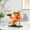 thumbnail image 6 of Esquirla Statue Animal Sculpture Desk Storage Tray Art Crafts Entryway Key Holder Jewelry Earrings Tray for Bedroom Table Desk , Orange, 6 of 7