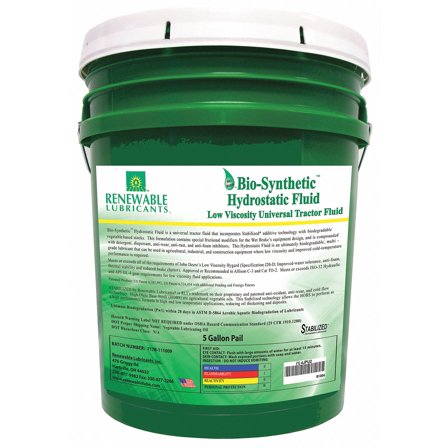 Renewable Lubricants Tractor Hydraulic Fluid,5 Gal,5W 20 81304