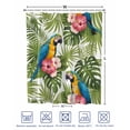 thumbnail image 4 of Split Shower Curtain for Transfer Bench, Summer Fabric Shower Curtains for Bathroom, Botanical Palm Leaves Flower Bird Animals Plants Tub Sliding Transfer Bench Waterproof Bath Curtains 72"x84", 4 of 9