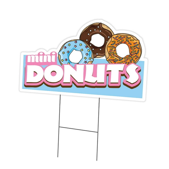 SignMission C-DC-1824-Mini Donuts19 18 x 24 in. Yard Sign & Stake - Mini Donuts