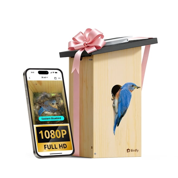 Birdfy Nichoirs Intelligents pour Oiseaux d'Extérieur à Énergie Solaire, Nichoir en Direct 1080P HD avec Caméra, Observation Parfaite pour la Nidification et l'Éclosion des Oiseaux, Mangeoire pour Oiseaux avec Caméra pour la Plupart des Oiseaux