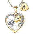 thumbnail image 5 of Europe And The United States 26 Letters Color Zircon Copper Material Love Pendant Children Gift Unicorn Necklace--Rose Gold A-Model code21758 Rose Gold A, 5 of 5