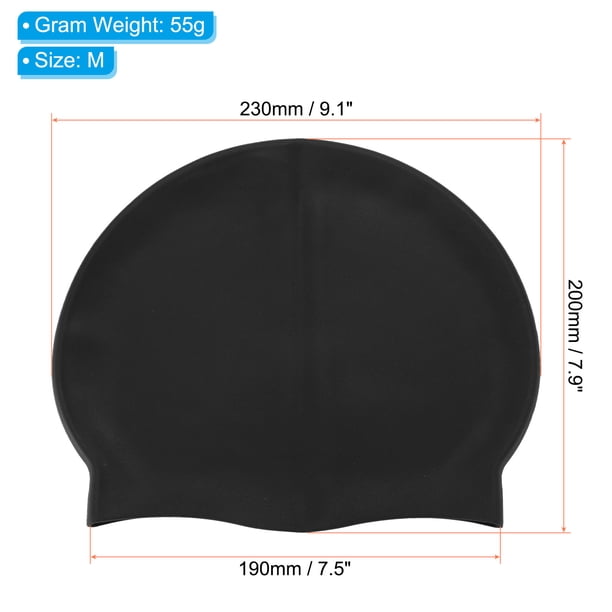 Bonnet De Bain En Silicone - Motif Chat Noir/blanc, Imperméable, Extensible, Pour Adultes Et Longs Cheveux