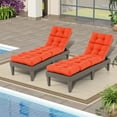 thumbnail image 4 of Topbuy 2Pcs Lounge Chair Cushion 73 x 22 Inch High Back Recliner Cushion with 4 Fixing Ties Orange, 4 of 9