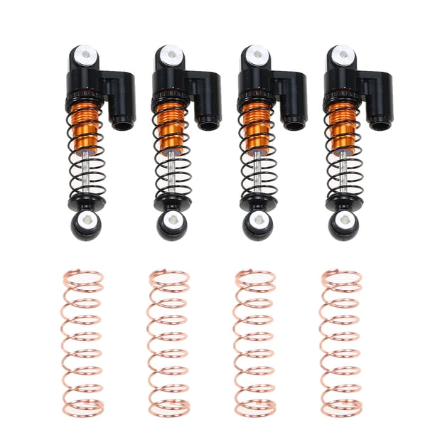 Amortiguador de presión negativa de resorte ensamblado ajustable de 4 piezas RC para 1:24 Axial SCX2 Eccomum Dorado