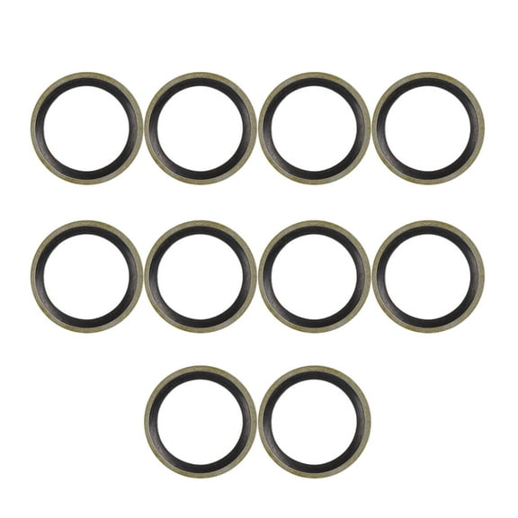 10pcs M18 Bronze Tone Auto Car Engine Oil Drain Crush Flat Bonded Washer Gaskets