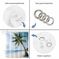 thumbnail image 5 of Beach Palm Tree Bathroom Shower Curtains with 12 Hooks Polyester Waterproof Shower Curtain for Stalls and Bathtubs Ocean Coastal Sky Nature Scenery Decorative Bathroom Privacy Curtain 72x96 Inches, 5 of 8