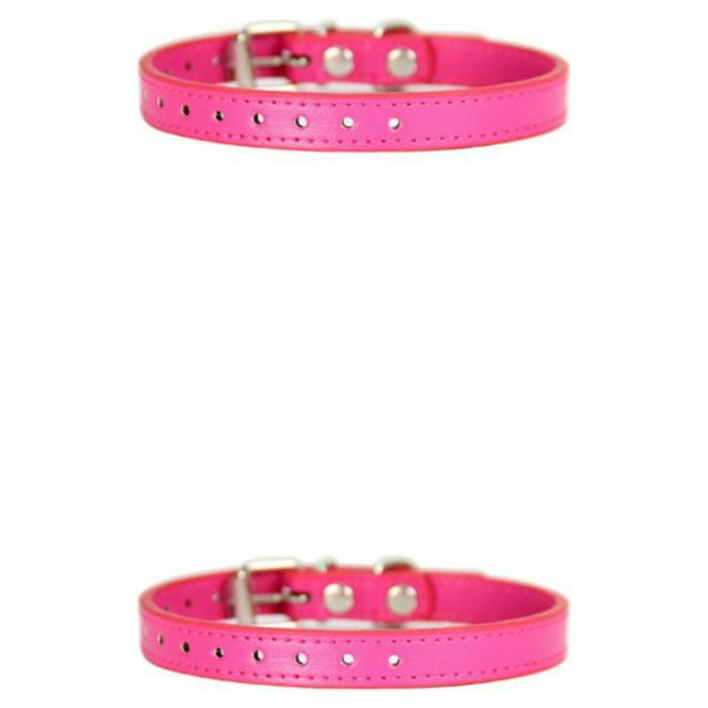 Guardoinrt PU Adjustable - Cute And Practical For Doggy Whelping Needs Safe And Non-toxic Whelping Collar Newborn rose red 2PCS