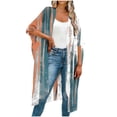 thumbnail image 2 of Frostluinai Women Summer Bikini Kimono Bathing Suit Cover Ups Open Front 3/4 Sleeve Boho Cardigans Plus Size Kimonos Coverups for Swimwear, 2 of 6
