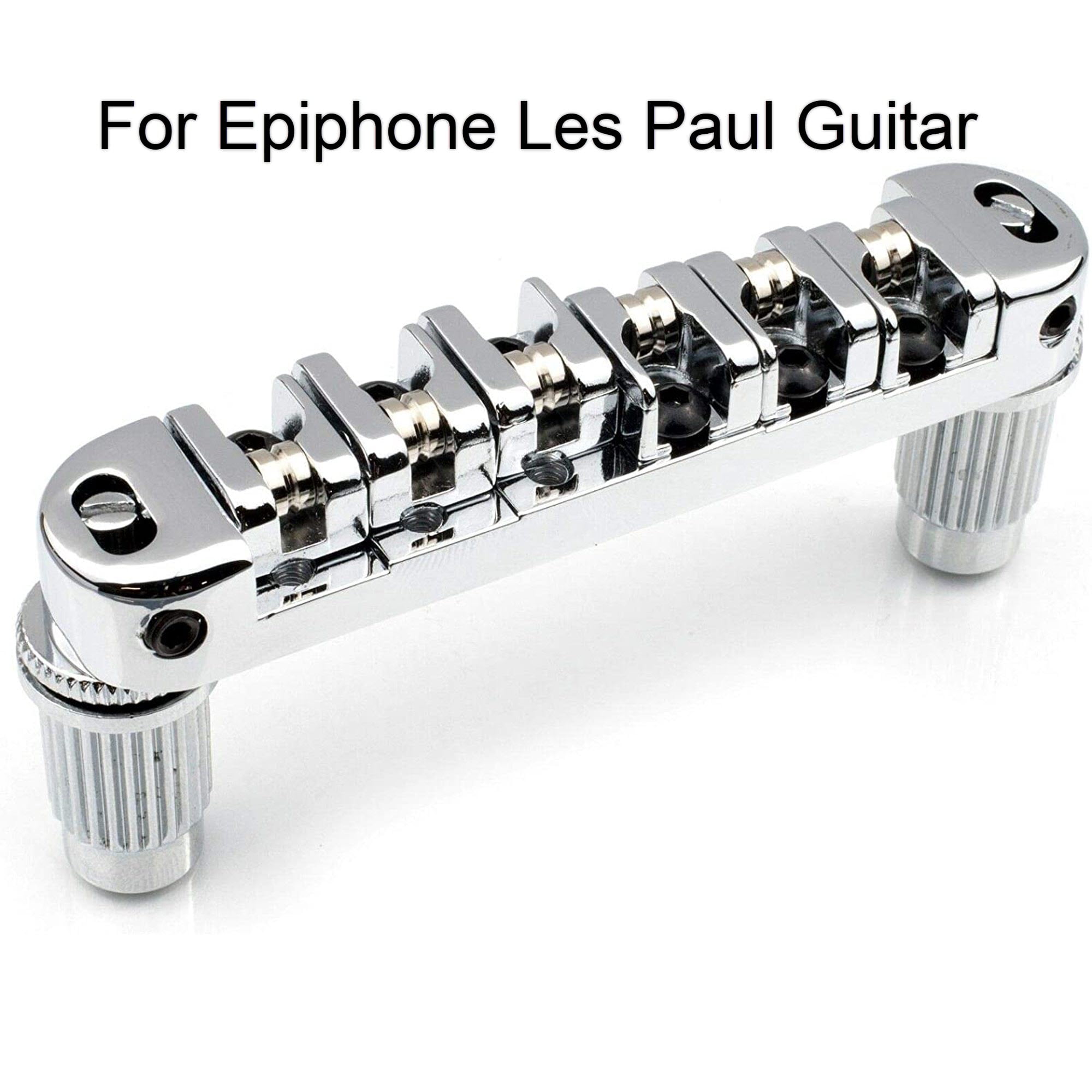 Long Beach Music Locking Roller Bridge for Epiphone Les Paul Guitar, Chrome
