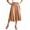 Khaki, variant on Capri Pants for Women Solid Color Elastic Waist Wide-Leg Skirt Casual Cropped ,Size M-5XL