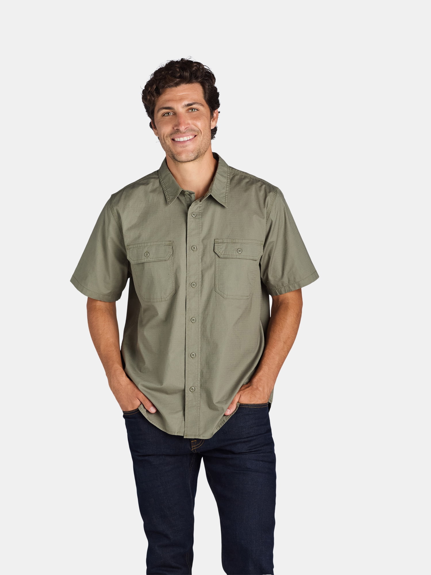 Brahma Men's Ripstop Short-sleeves Work Shirt, Sizes S-5XL