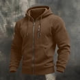 thumbnail image 6 of Xdegoge Mens Full Zip Up Hoodie Athletic Sweatshirt Jacket with Drawstring and Chest Zipper Pocket Casual Fall Winter Activewear Outerwear Coat, 6 of 8