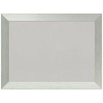 Amanti Art Grey Cork Board Wood Framed Brushed Sterling Silver Bulletin Board 32 in. x 24 in.