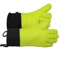 thumbnail image 1 of Guantes para barbacoa, guantes para horno resistentes al calor con agarre antideslizante, guantes de cocina flexibles para asar, cocinar y hornear, 1 par, tamaño perfecto, color verde, 1 of 3